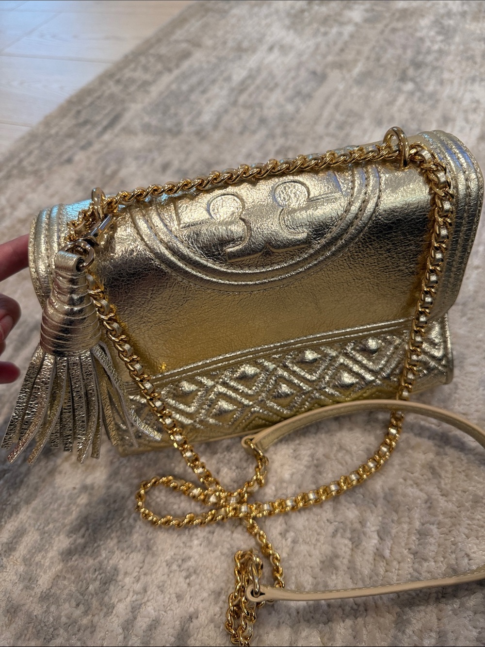 Tory Burch Metallic Gold Crossbody